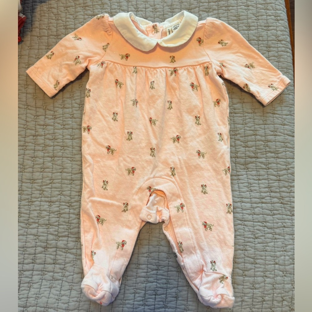 Pink Christmas Baby One Piece